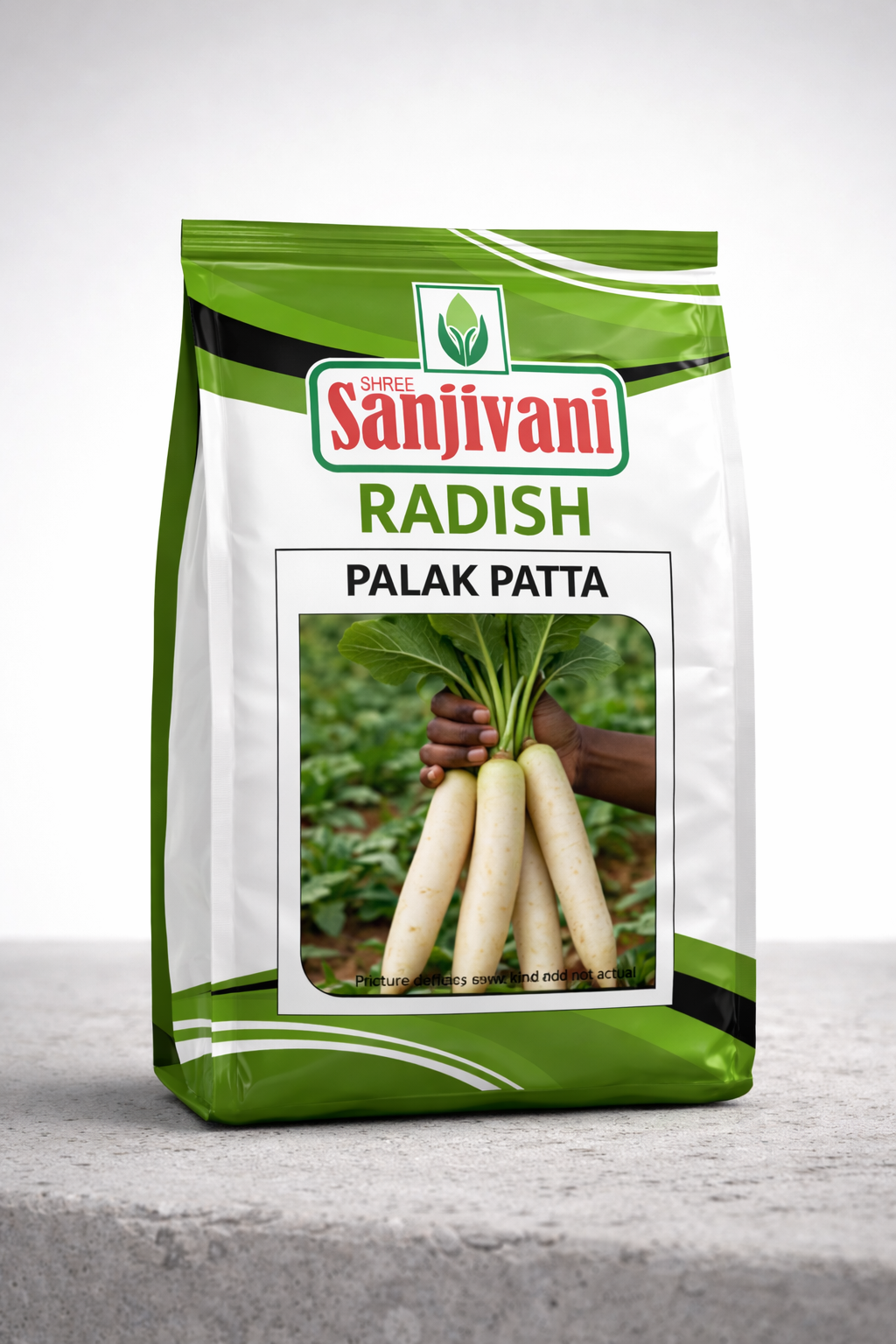 Palak Patta Radish Seeds | Broad Leaf, Thick White Mooli | Vegetable Seeds | 250gm Pack
